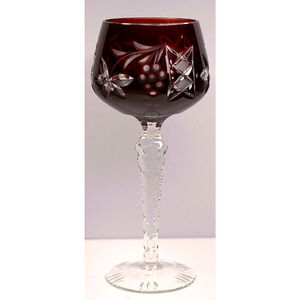 Lausitzer LA15 Amethyst Hock Wine Glass 3 Cut Foot 8" Germany